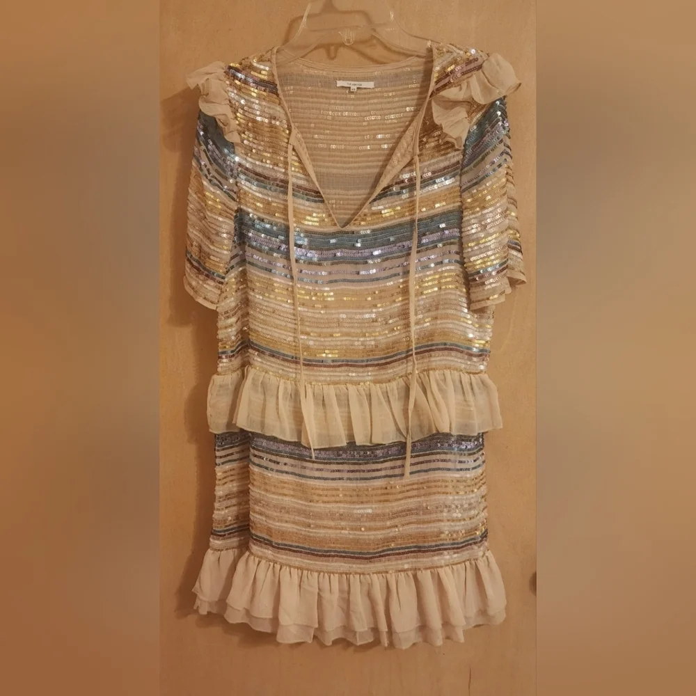 Tularosa multi colors sequence mini parry dress size xs